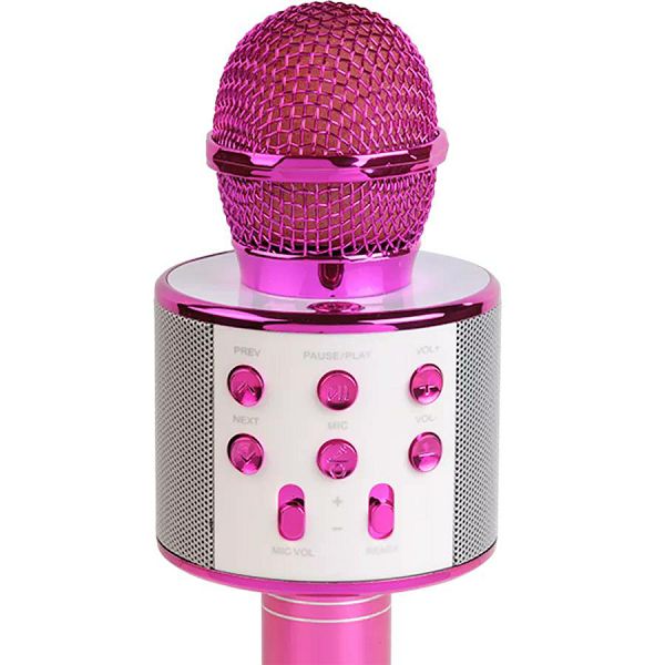 Mikrofon za karaoke bežićni,USB,sa zvučnikom Denver KMS-20,rozi 068683