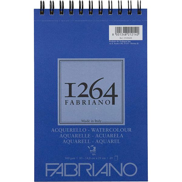 Papir Fabriano 1264 Watercolour A5,300gr/20L spiralni top side 19100648 212140