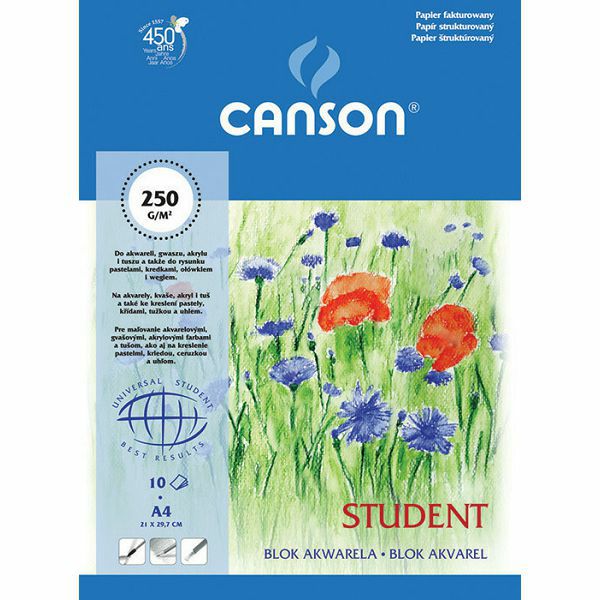 Papir slikarski akvarel Canson Student A4 250gr 10L