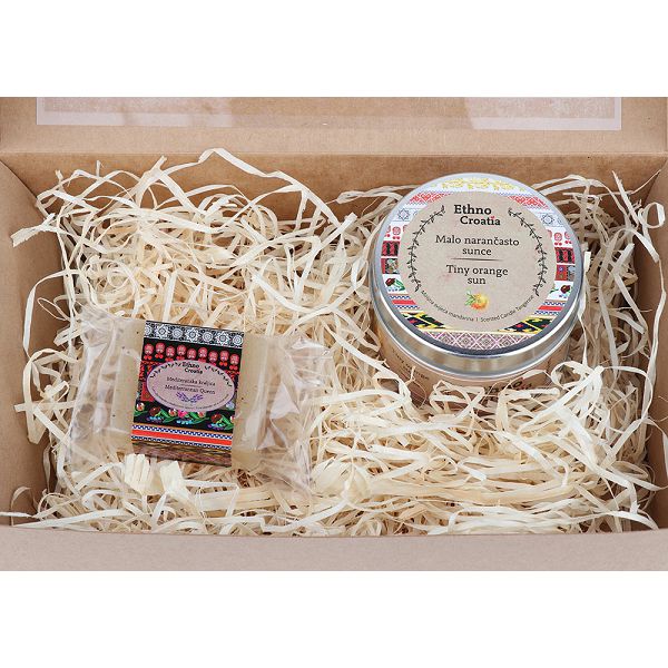 Poklon paket Ethno Croatia Mediteran mirisna svijeća + prirodni sapun 057802