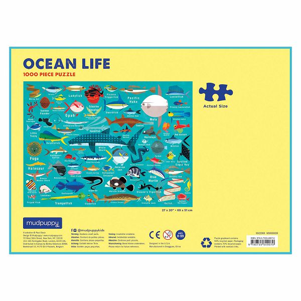 PUZZLE MUDPUPPY 1000kom Ribe-ocean life 349070