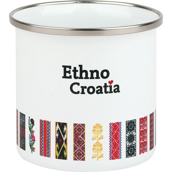 Šalica Ethno Ethno Croatia 350ml,lončić od emajla,bijeli 070993