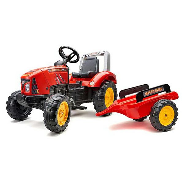 Traktor s prikolicom na klačenje crveni Farm Falk 2020AB