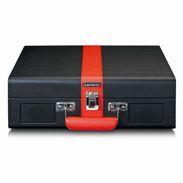 ZVUČNIK LENCO TT-110, bluetooth, crni/crveni, gramofon retro izgled